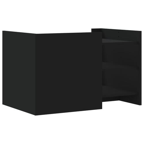 Sofabord 80x50x50 cm konstrueret træ sort