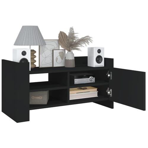 Tv-bord 80x35x40 cm konstrueret træ sort