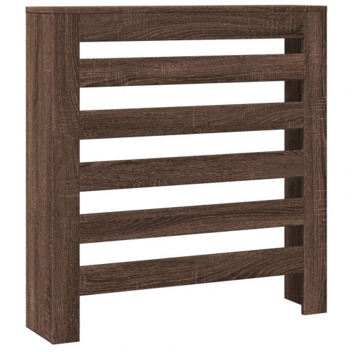 Radiatorskjuler med vandrette lameller 78 x 20 x 82 cm - brun egetræsfarvet