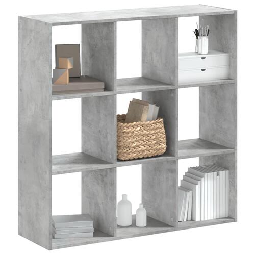 Bogreol 102x32x102 cm konstrueret træ betongrå
