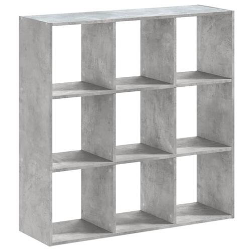 Bogreol 102x32x102 cm konstrueret træ betongrå