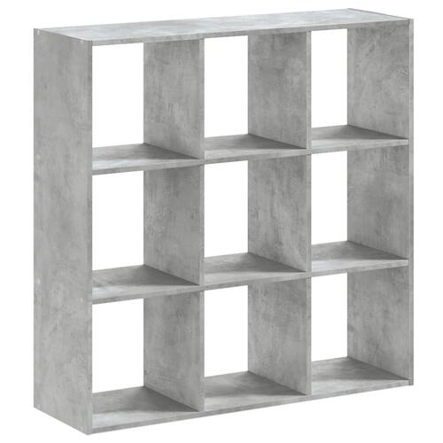 Bogreol 102x32x102 cm konstrueret træ betongrå