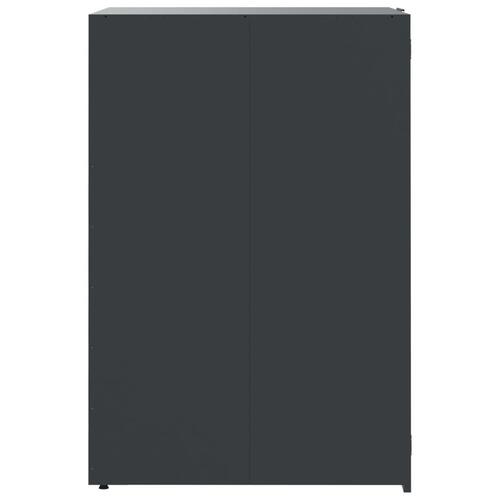 Skraldespandsskjuler 345x79x117 cm 5 rum stål antracit
