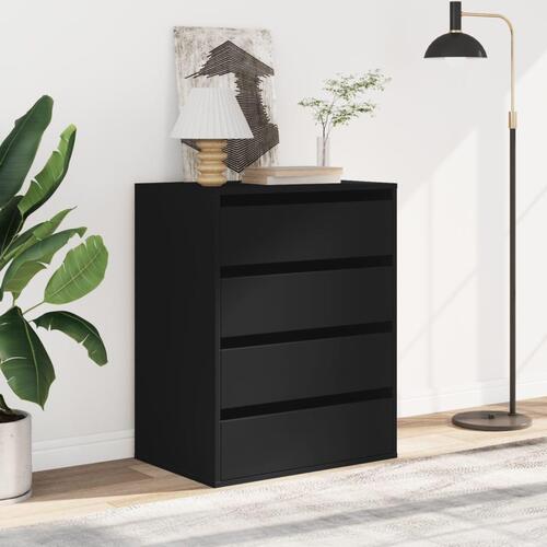 Kommode til hjørne 60x41x76 cm konstrueret træ sort