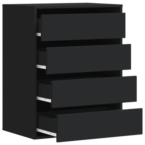 Kommode til hjørne 60x41x76 cm konstrueret træ sort