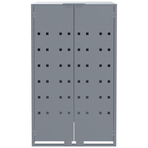 Skraldespandsskjuler 414x79x117 cm 6 rum stål grå