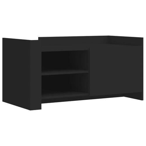 Sofabord 100x50x50 cm konstrueret træ sort
