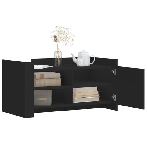 Sofabord 100x50x50 cm konstrueret træ sort
