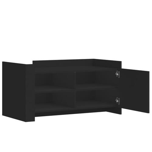 Sofabord 100x50x50 cm konstrueret træ sort