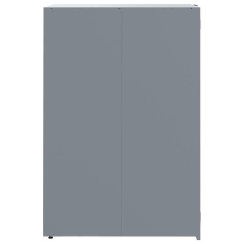 Skraldespandsskjuler 138x79x117 cm 2 rum stål grå