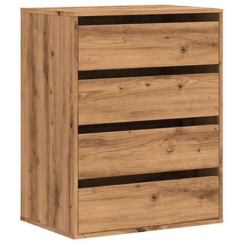 Kommode til hjørne 60x41x76 cm konstrueret træ egetræsfarvet
