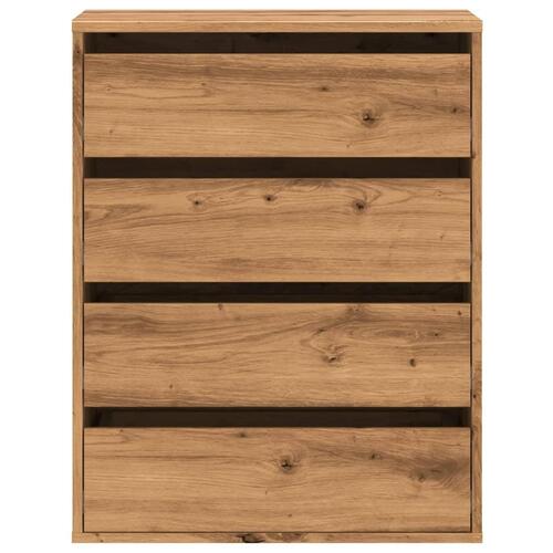 Kommode til hjørne 60x41x76 cm konstrueret træ egetræsfarvet