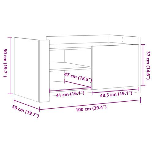 Sofabord 100x50x50 cm konstrueret træ betongrå