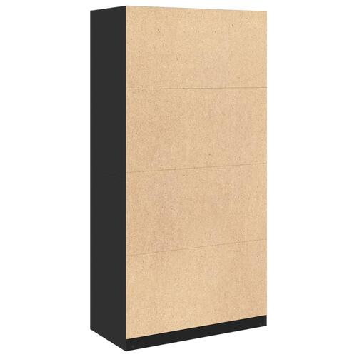 Klædeskab 100x50x200 cm konstrueret træ sort