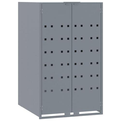 Skraldespandsskjuler 69x79x117 cm 1 rum stål grå