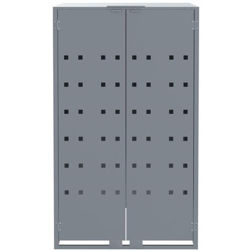 Skraldespandsskjuler 69x79x117 cm 1 rum stål grå