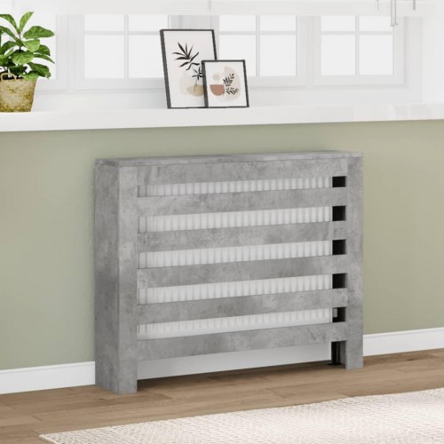Radiatorskjuler med vandrette lameller 104 x 20 x 82 cm - betongrå