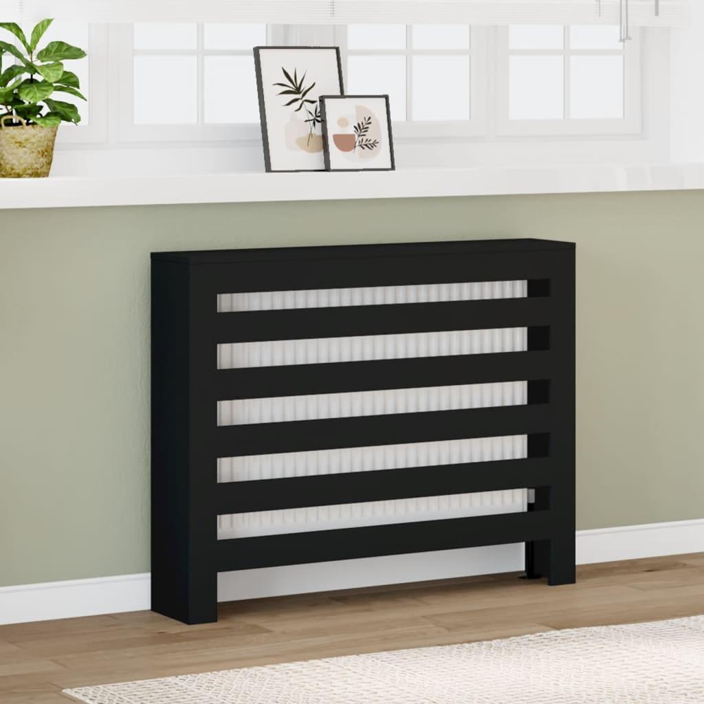 Radiatorskjuler 104x20x82 cm konstrueret træ sort