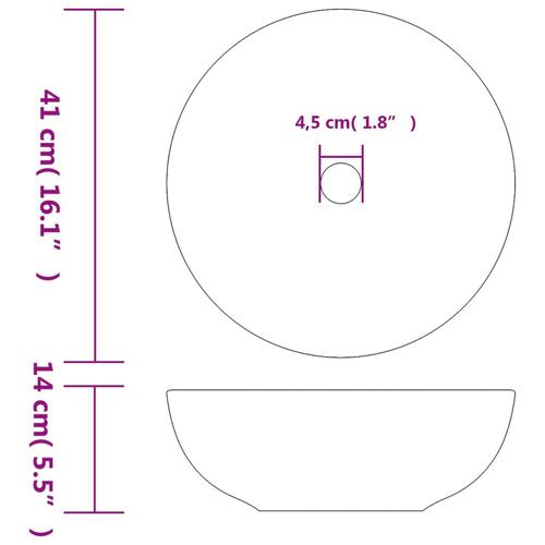 Håndvask til bordplade Φ41x14 cm rund keramik sort