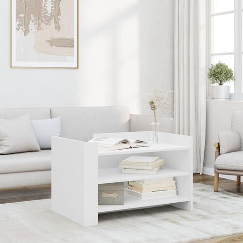 Sofabord 80x50x50 cm konstrueret træ hvid