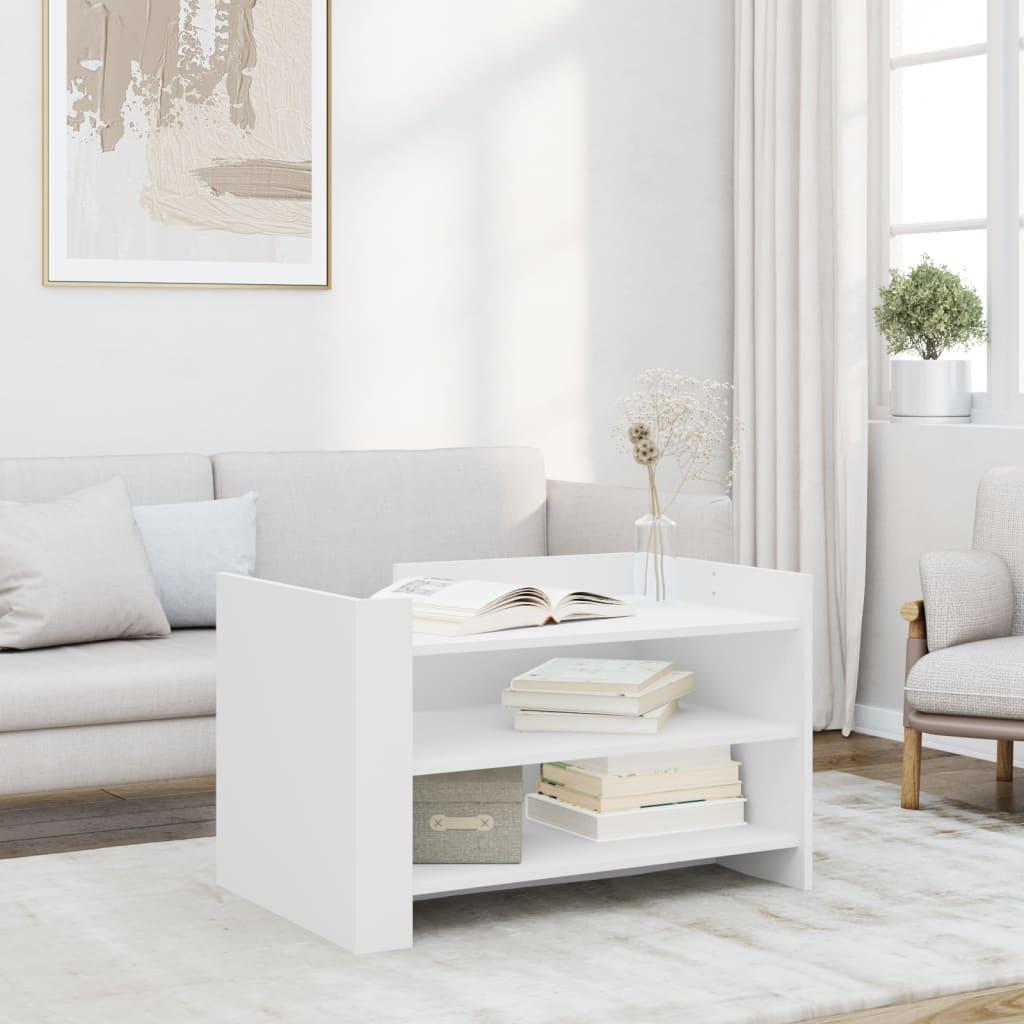 Sofabord 80x50x50 cm konstrueret træ hvid