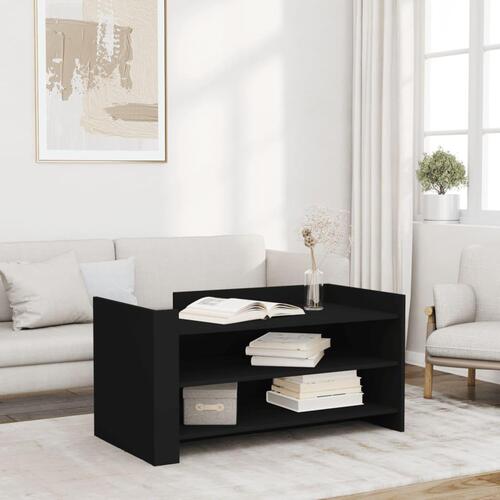 Sofabord 100x50x50 cm konstrueret træ sort