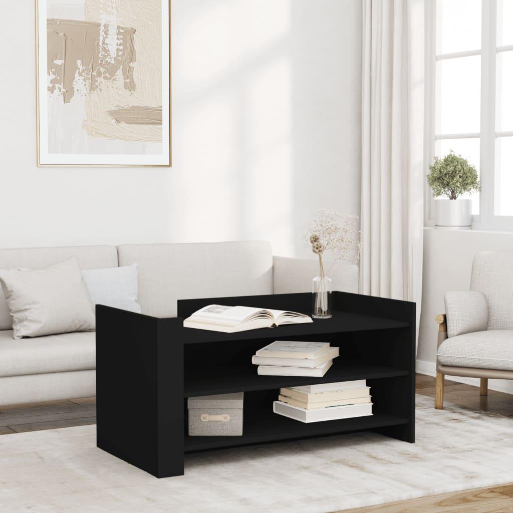 Sofabord 100x50x50 cm konstrueret træ sort