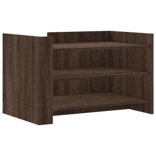 Sofabord 80x50x50 cm konstrueret træ brun egetræsfarve