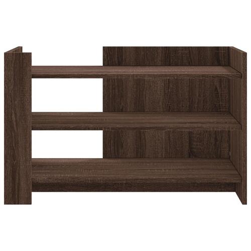 Sofabord 80x50x50 cm konstrueret træ brun egetræsfarve
