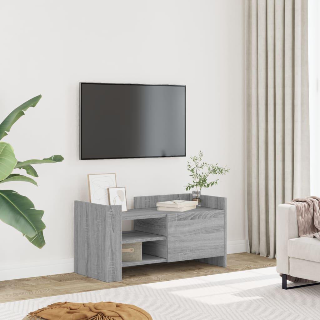 Tv-bord 80x35x40 cm konstrueret træ grå sonoma-eg