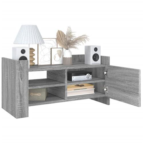 Tv-bord 80x35x40 cm konstrueret træ grå sonoma-eg