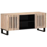Tv-bord 105x34x46 cm massivt mangotræ hvid