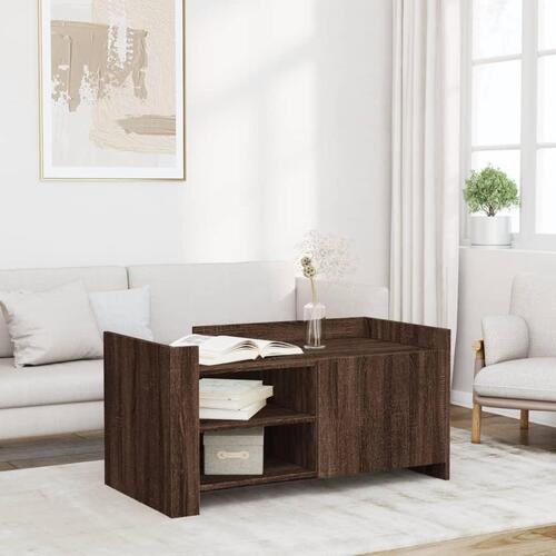 Sofabord 100x50x50 cm konstrueret træ brunt eg