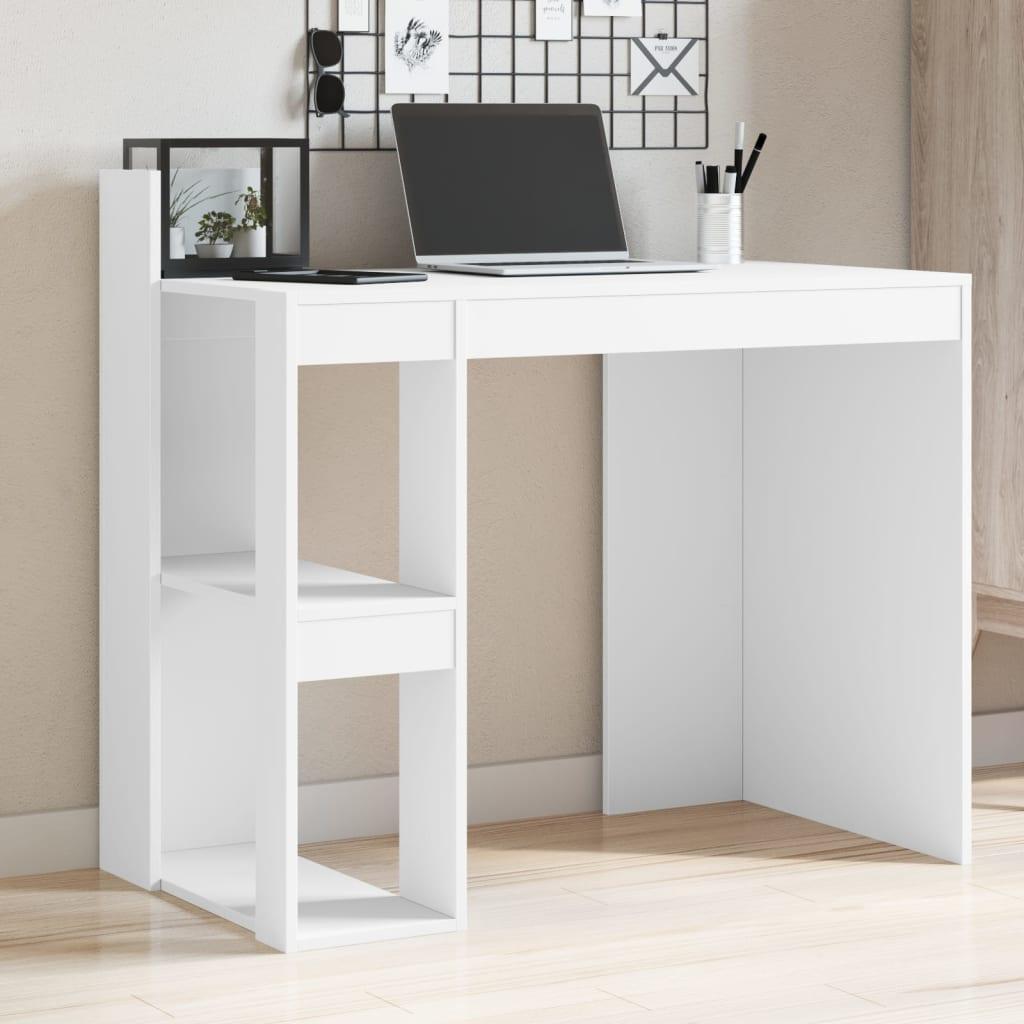 Skrivebord 103,5x56,5x94 cm konstrueret træ hvid