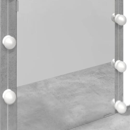 Makeupbord med LED-lys 100x40x130 cm betongrå