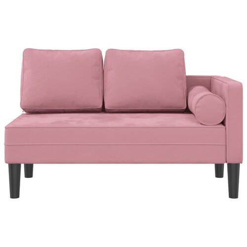 Chaiselong med hynder fløjl pink