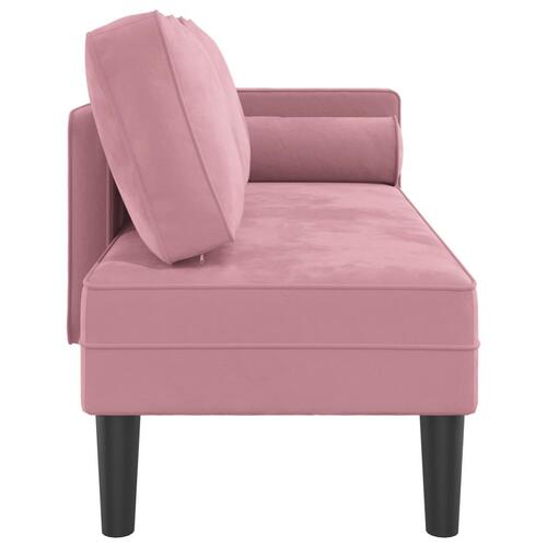 Chaiselong med hynder fløjl pink