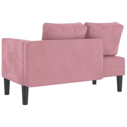 Chaiselong med hynder fløjl pink