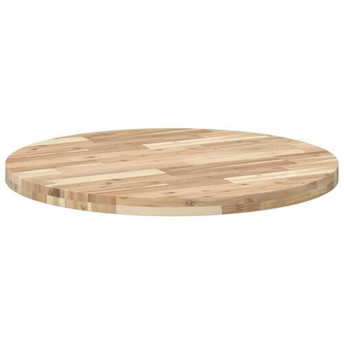 Bordplade Ø80x4 cm rund massivt akacietræ