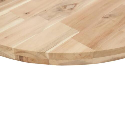 Bordplade Ø80x4 cm rund massivt akacietræ
