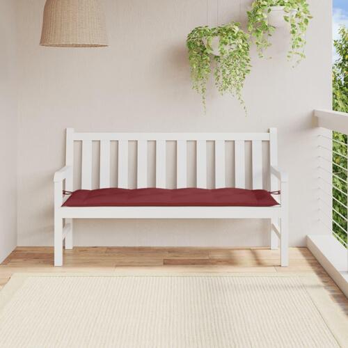 Hynde til havebænk 150x50x7 cm stof meleret vinrød