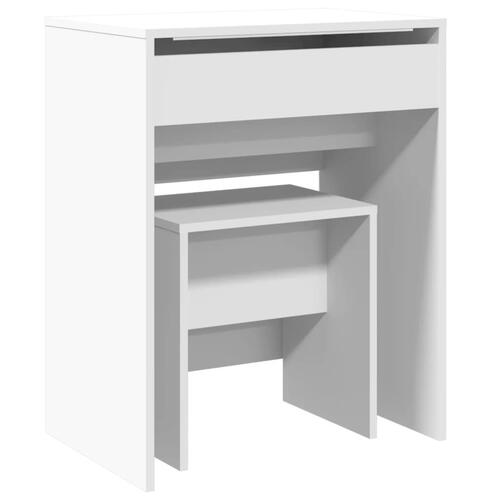 Kosmetikbord med skammel 60x40x113,5 cm hvid
