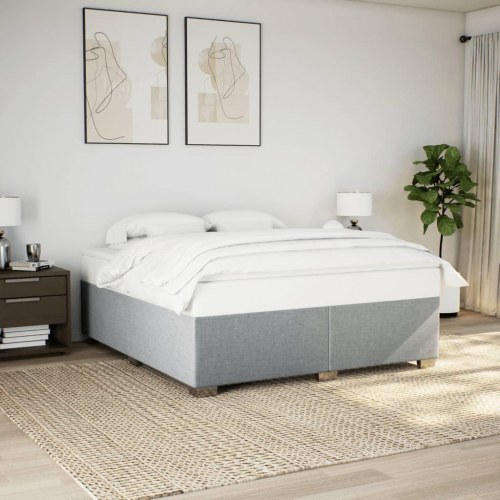 Sengeramme med lameller 200 x 200 cm - lysegrå