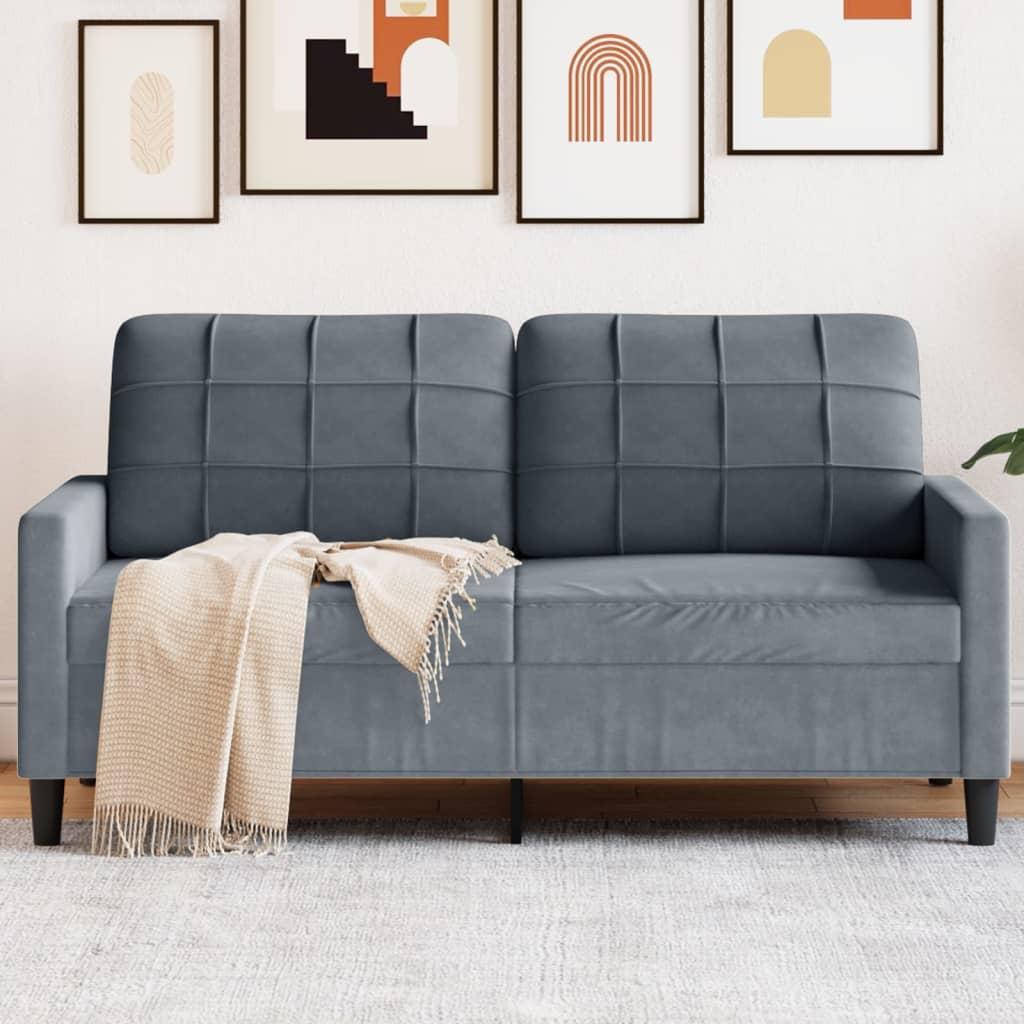 2-personers sofa 140 cm fløjl mørkegrå billede