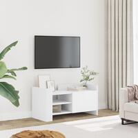 Tv-bord 80x35x40 cm konstrueret træ hvid