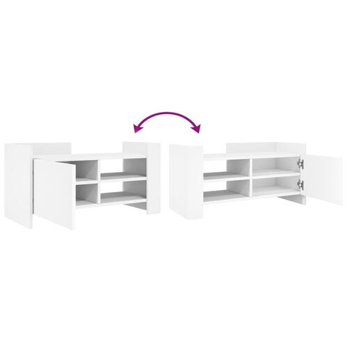 Tv-bord 80x35x40 cm konstrueret træ hvid