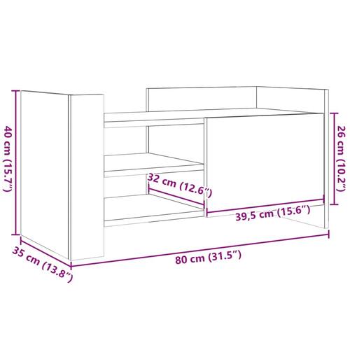 Tv-bord 80x35x40 cm konstrueret træ røget egetræsfarve
