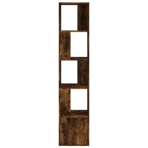 Bogreol 40x36x189 cm konstrueret træ røget egetræsfarve