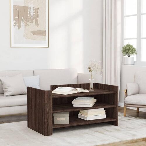 Sofabord 100x50x50 cm konstrueret træ brunt eg
