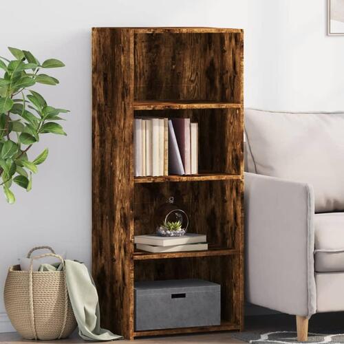 Reol 50x41x124 cm konstrueret træ røget egetræsfarve